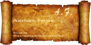 Auerbach Ferenc névjegykártya
